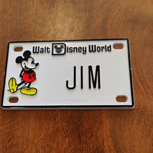 Vintage JIM Name License‎ Bike Plate Walt Disney Productions Mickey Mouse